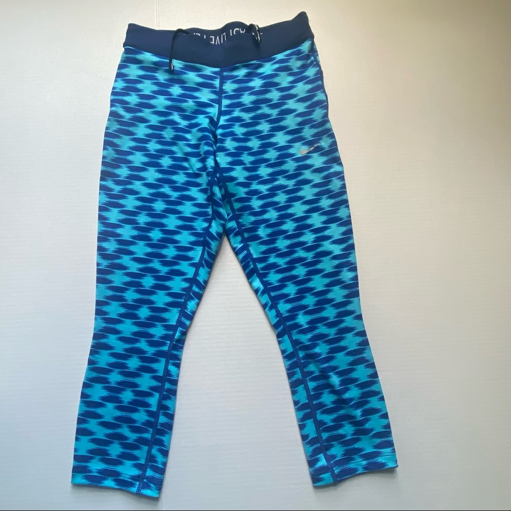 Nike DRI-FIT, Relay Foldover Print Leggings Capris; Women’s Size XS